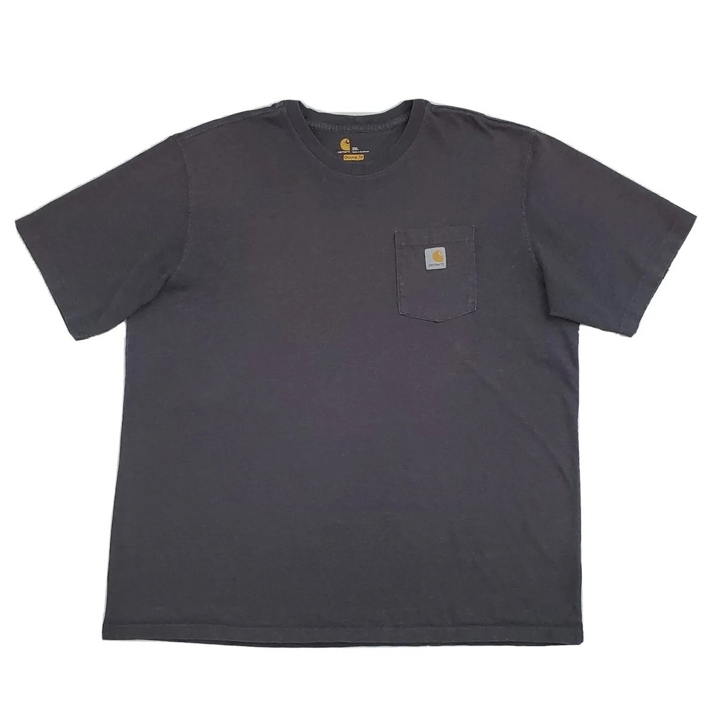 Carhartt (Mens Size XXL 2XL) Gray Short Sleeve Pocket Tee T-Shirt Original Fit